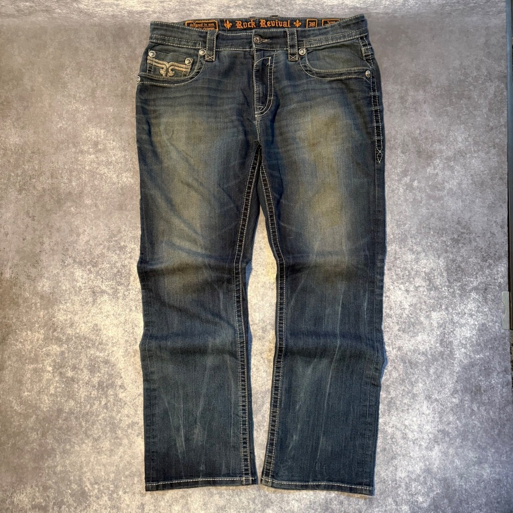 Rock Revival Blue Straight Men Jeans